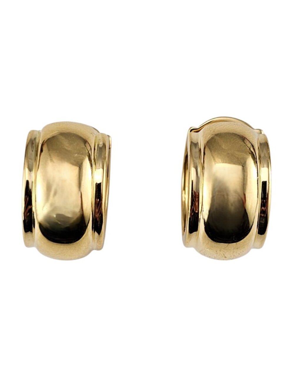 Tiffany & Co. 18K Yellow Gold Wide Huggie Hoop Earrings